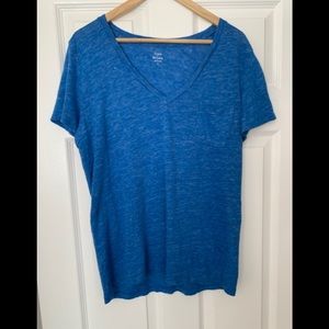 J crew linen t shirt v neck large